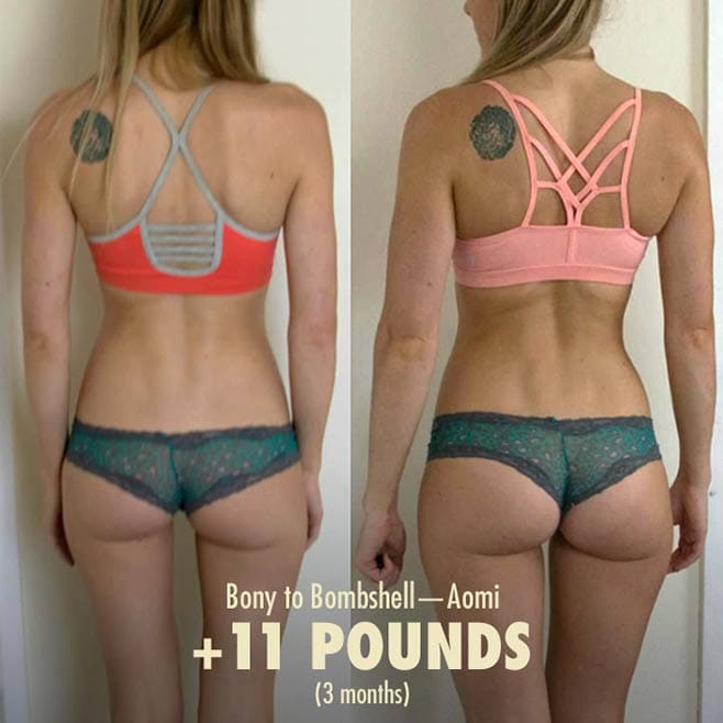 Women's weight gain transformation