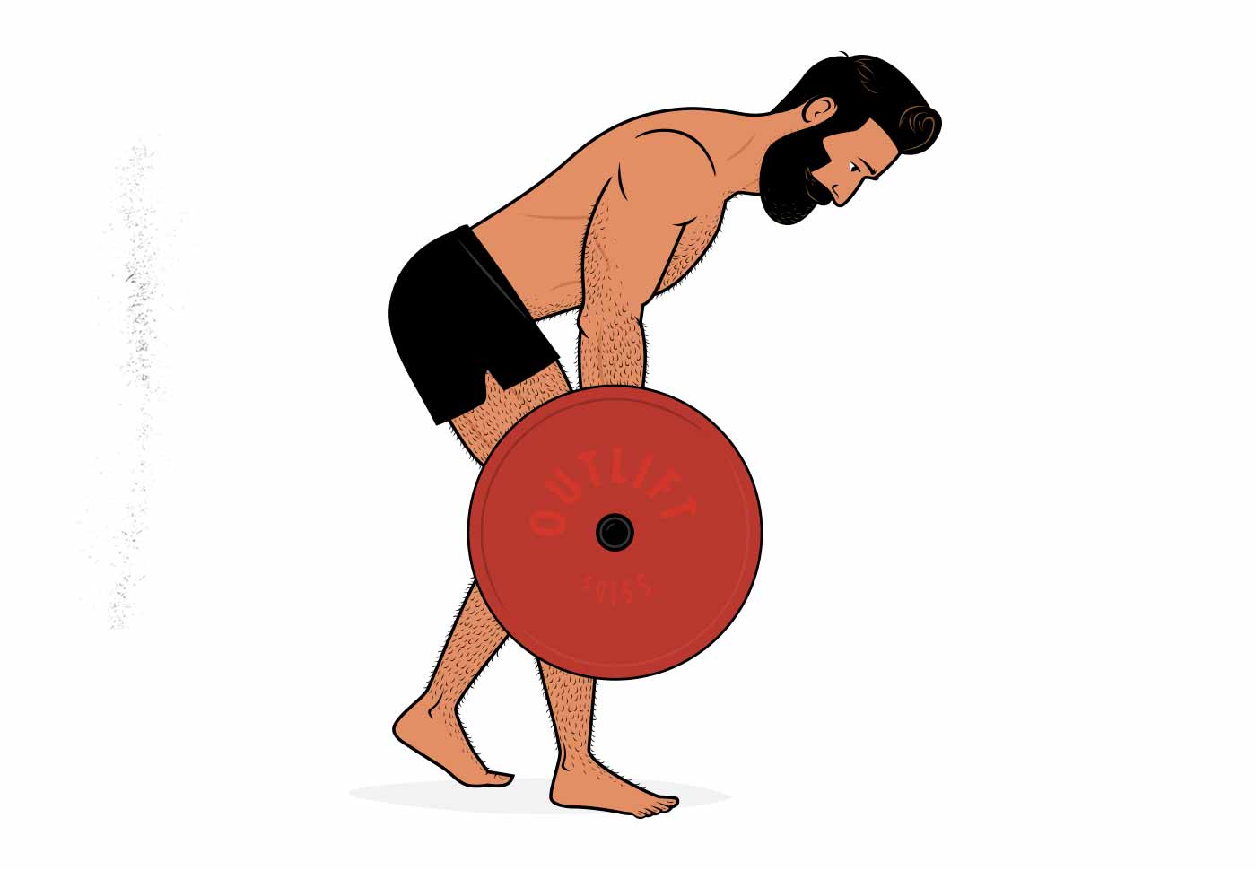 Illustration of a man doing a one-legged Romanian deadlift.