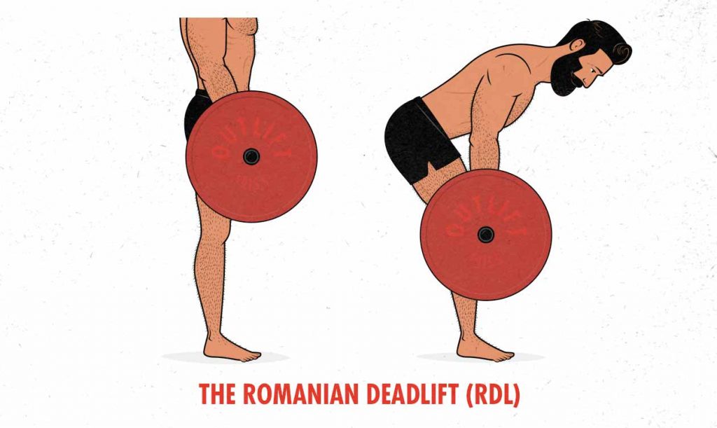 Barbell sumo Romanian deadlift exercise instructions and video