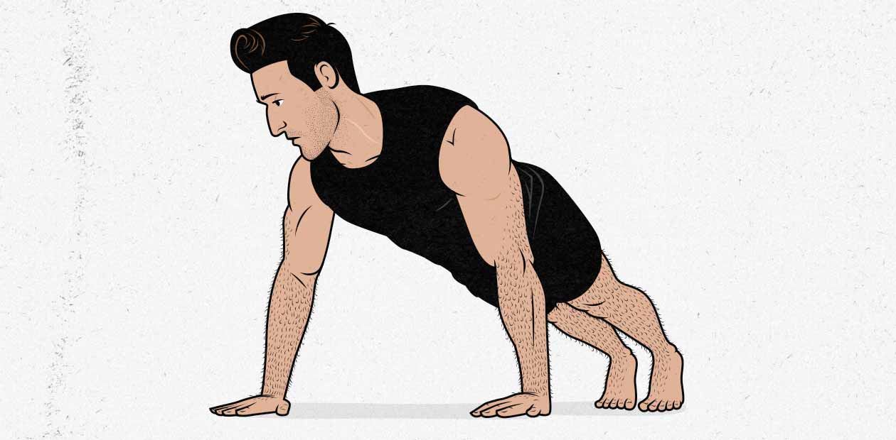 Ilustración de un hombre haciendo una flexión de brazos