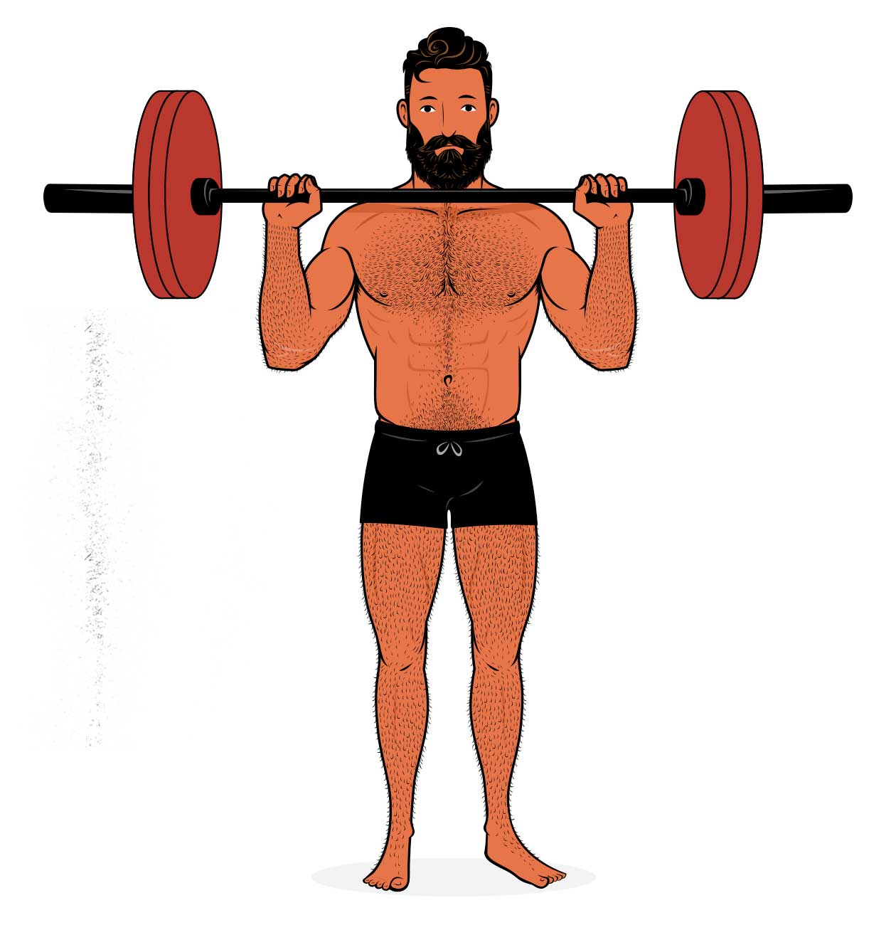 Illustration of a man working out his shoulders with the overhead press.