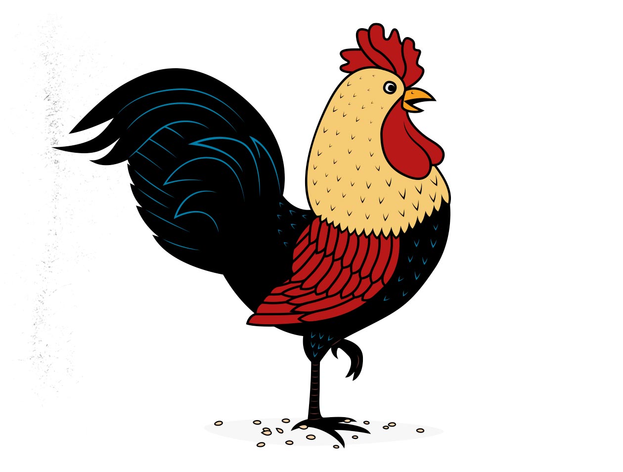 Illustration of a chicken to demonstrate how progressive overload causes muscle growth.