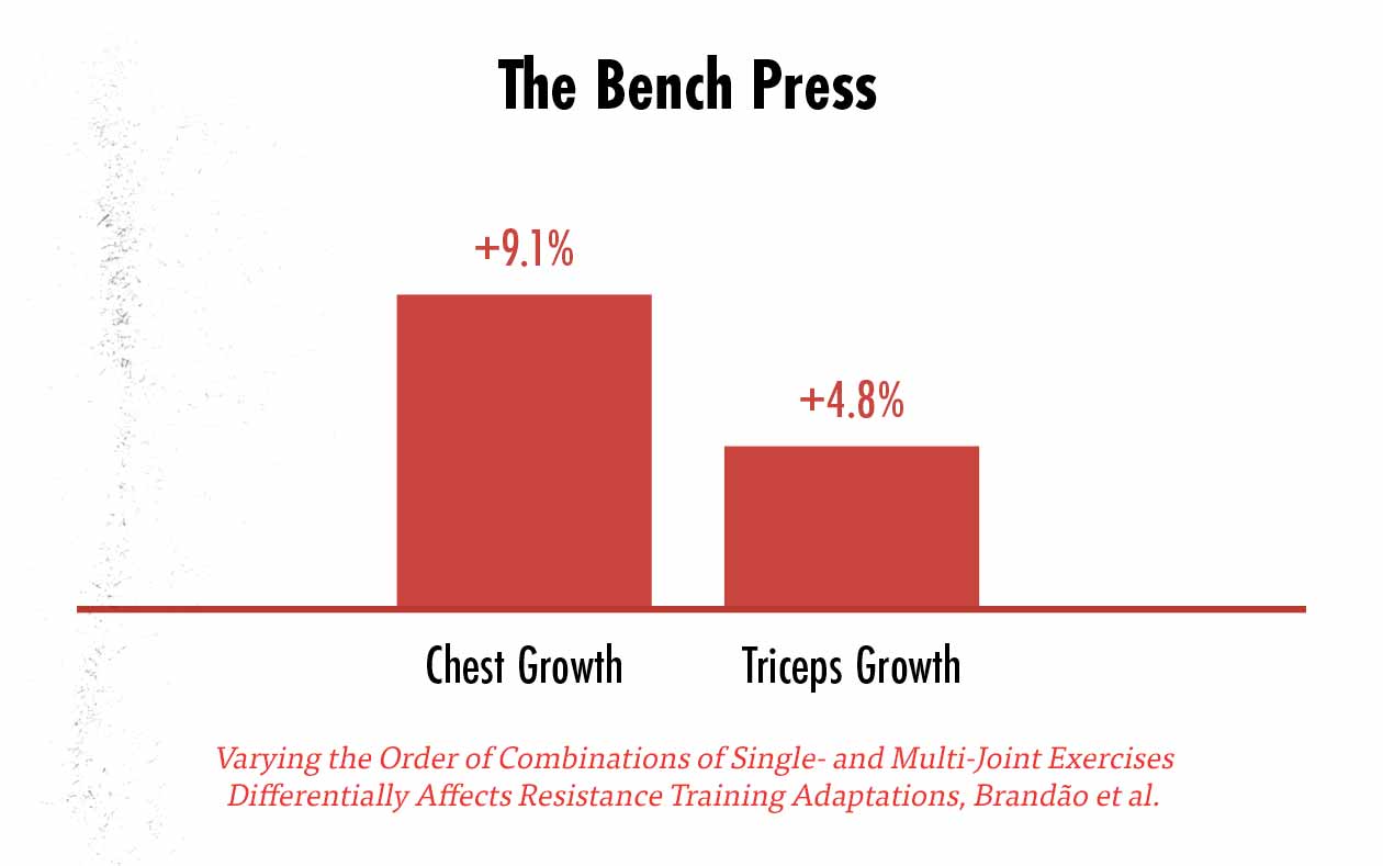 Graph showing muscle hypertrophy when training with just compound lifts.