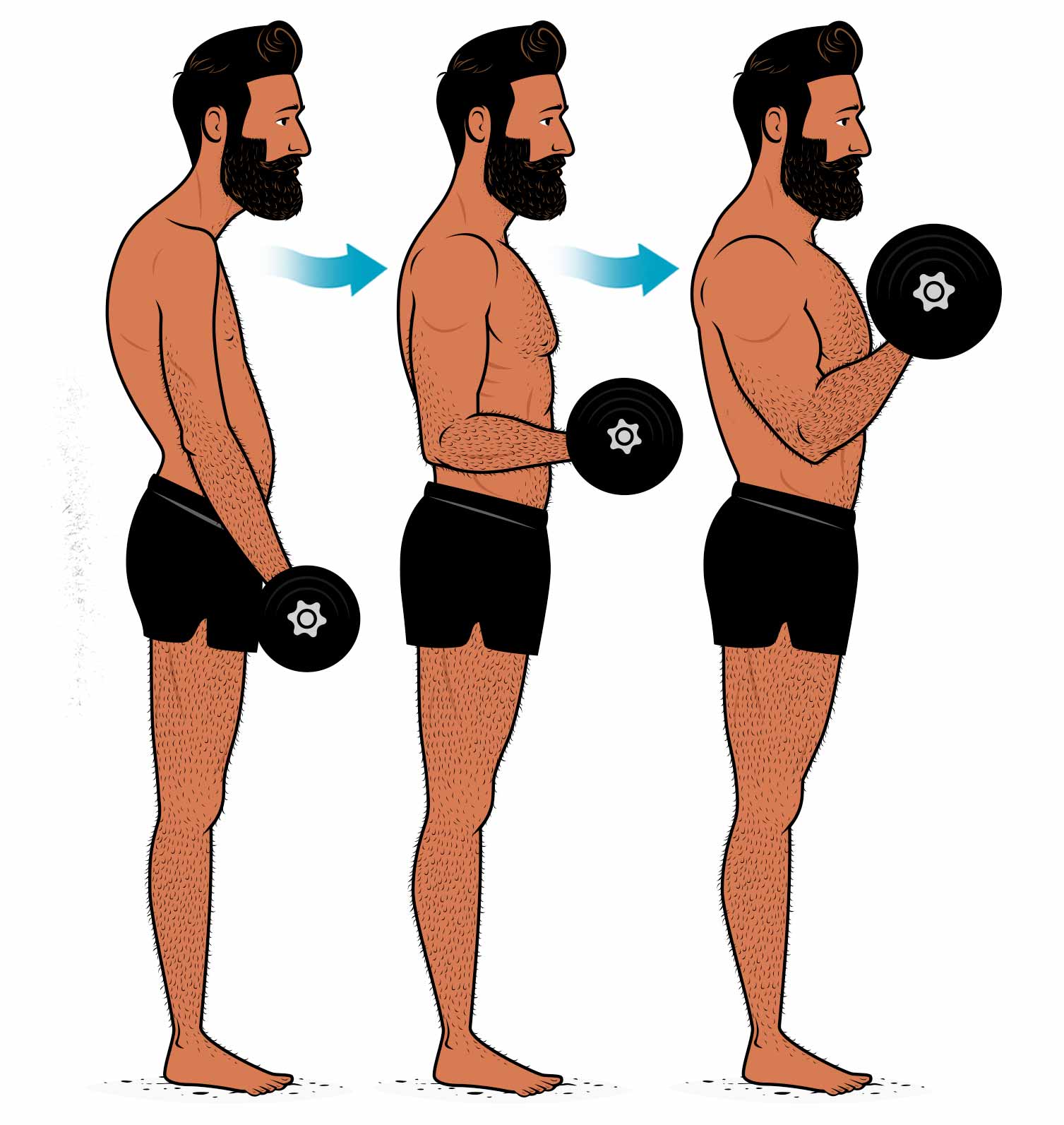 Outlift Illustration of a bodybuilder doing hypertrophy training to build muscle.