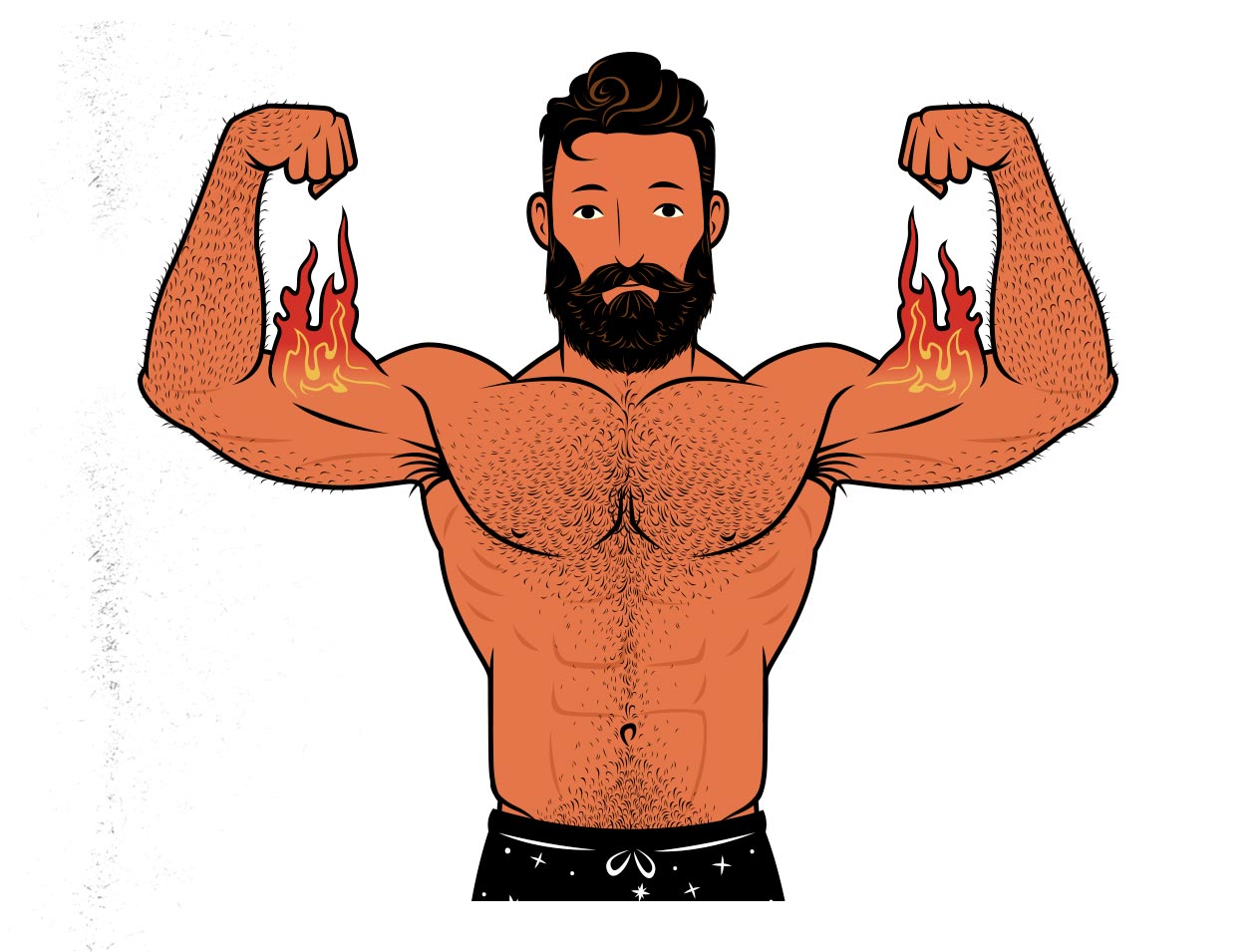 Illustration showing the muscle-building results from hypertrophy training.