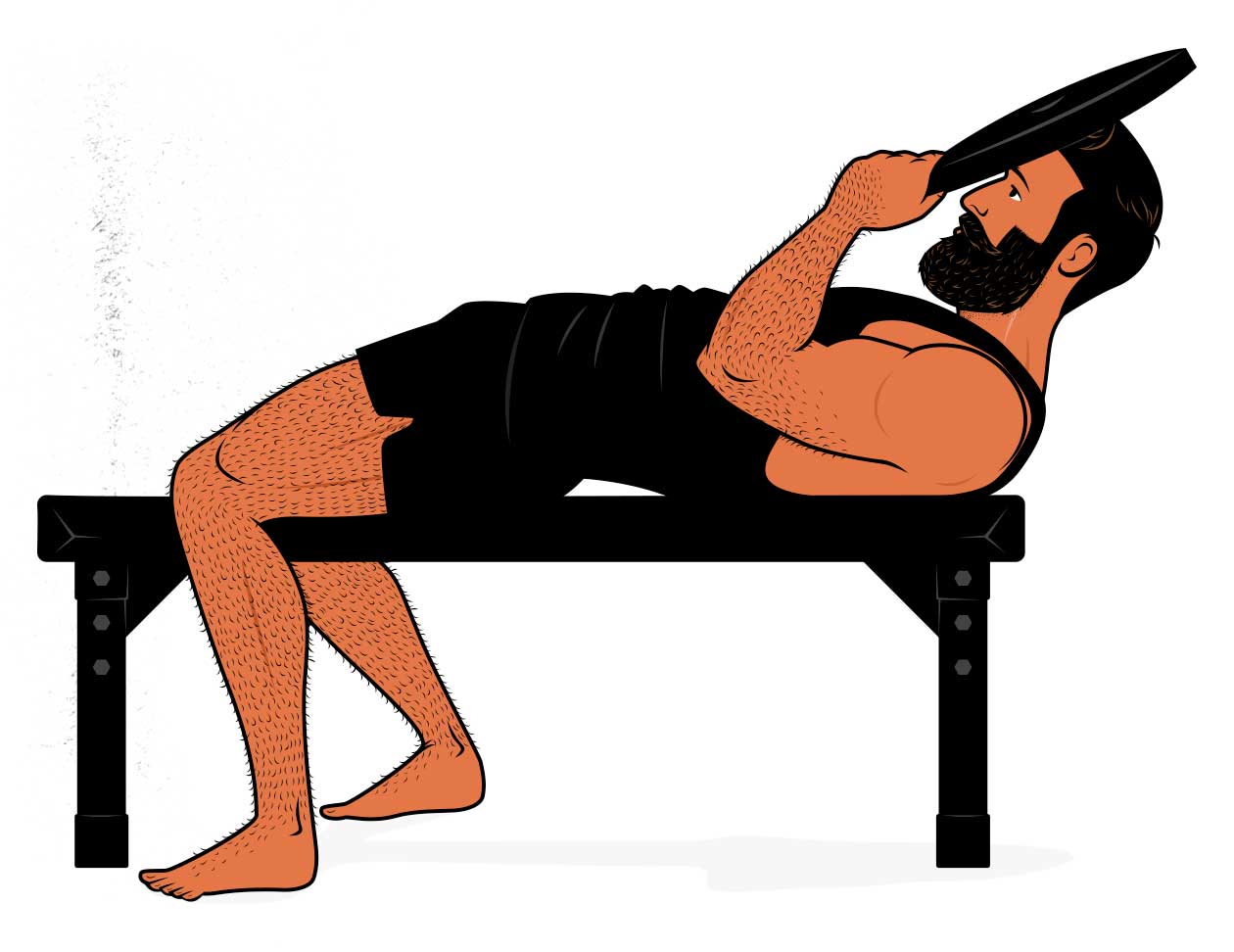 Ilustration of a man doing a neck curl to build a bigger neck.