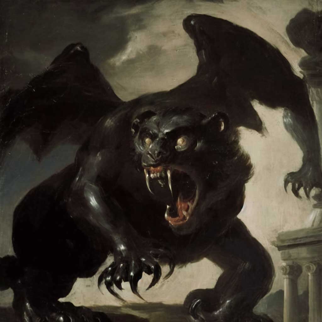 Painting of a gargoyle, representing the results a skinny guy can get from working out and building muscle.