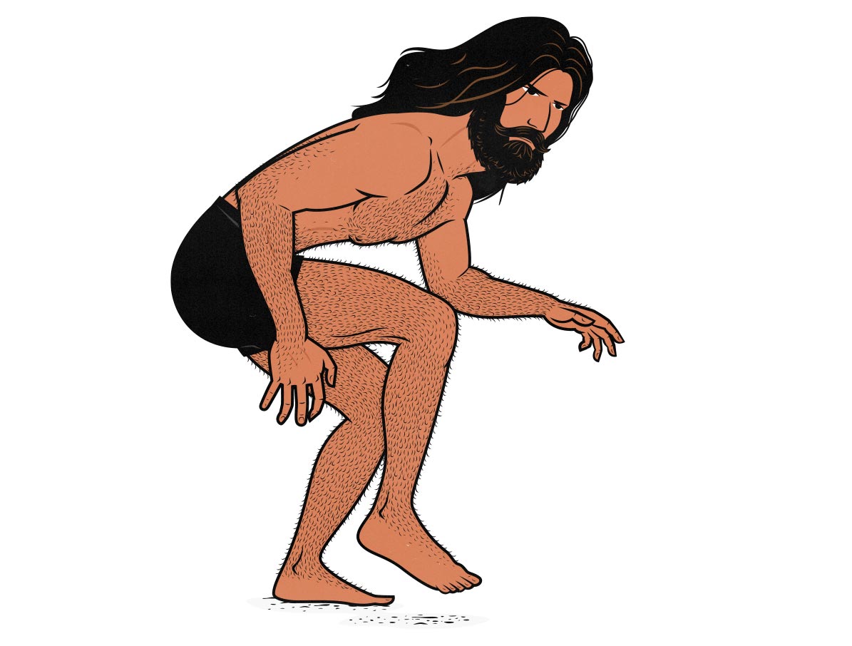 Illustration of a man with the skinny body type.