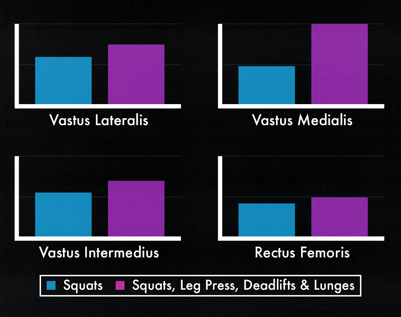 Study graph showing that doing more exercises per muscle group stimulates more muscle growth.