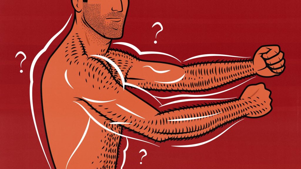 Image of a natural male bodybuilder calculating his natural muscular potential.