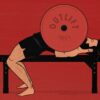 Illustration of a man doing a barbell bench press