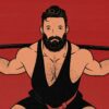 Illustration of a man doing a low-bar back squat, as recommended in Starting Strength.