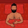 Illustration of a man sleeping.
